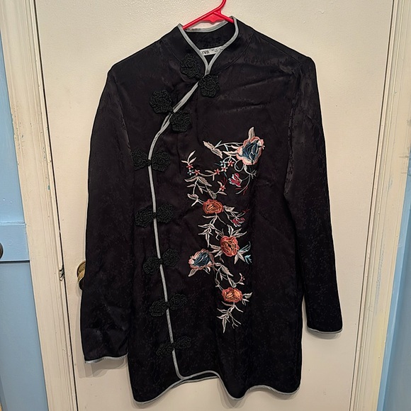 Zara Large Black Japanese-inspired Short Dress - Picture 1 of 4